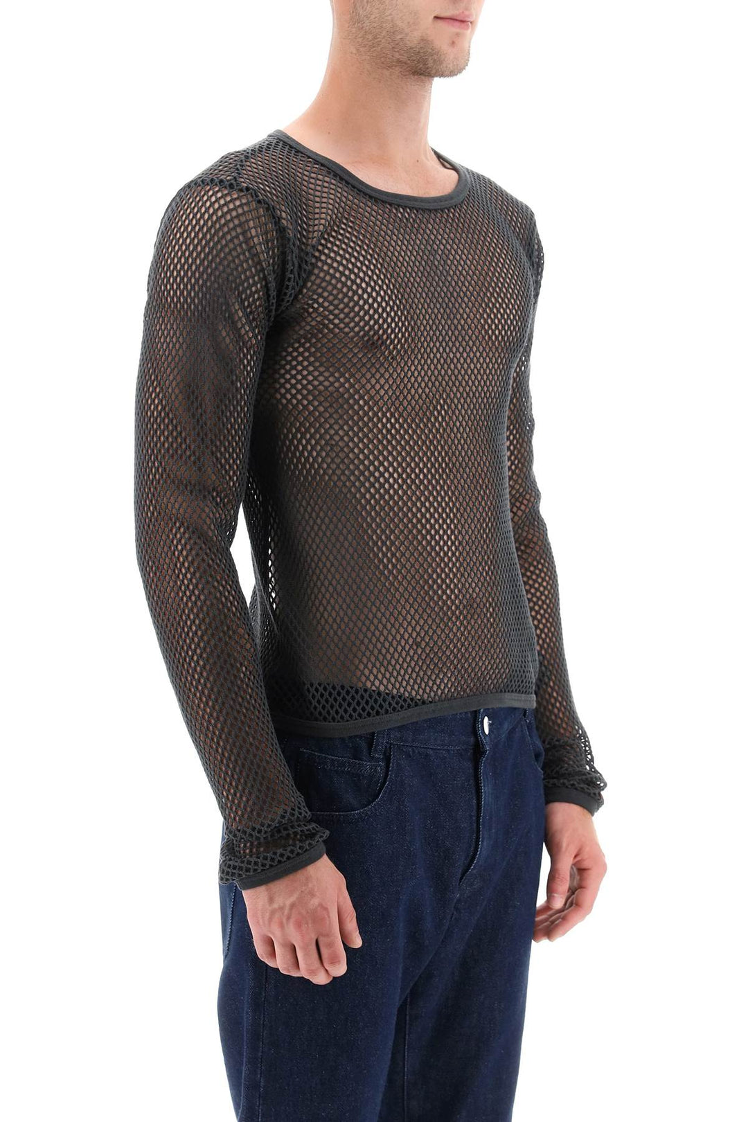 Long Sleeve Fishnet Knit T Shirt - Raf Simons - Men