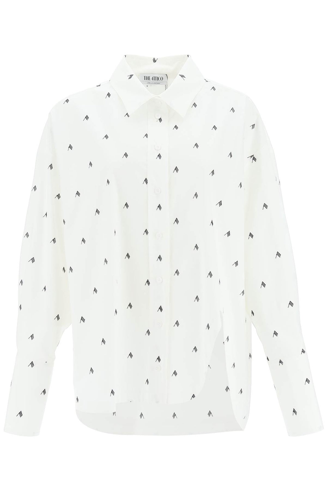 'Diana' Oversized Cotton Shirt With Monogram Embroidery - The Attico - Women