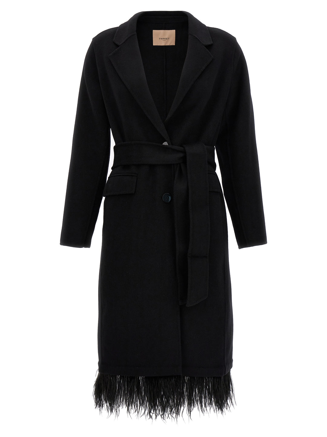 Belted Single Breast Coat Coats, Trench Coats Black