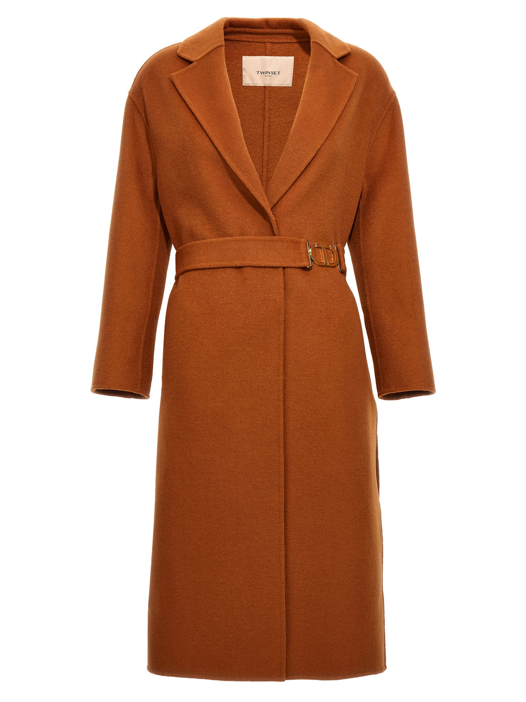 Belted Single Breast Coat Coats, Trench Coats Orange