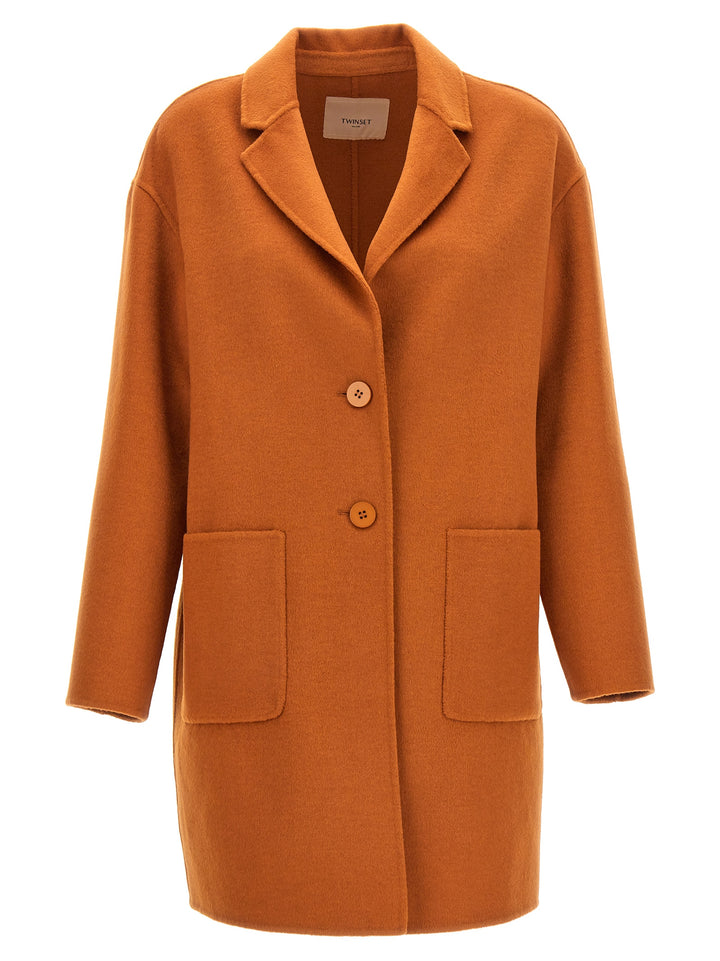 Single Breast Coat Coats, Trench Coats Orange