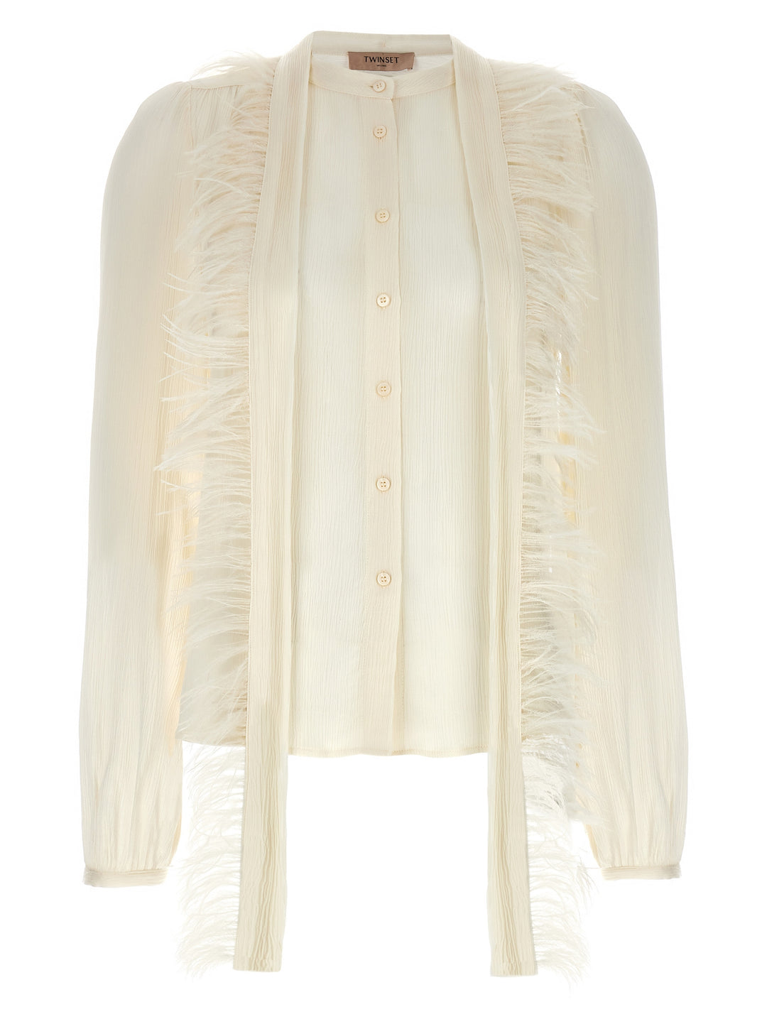 Feather Detail Shirt Shirt, Blouse White