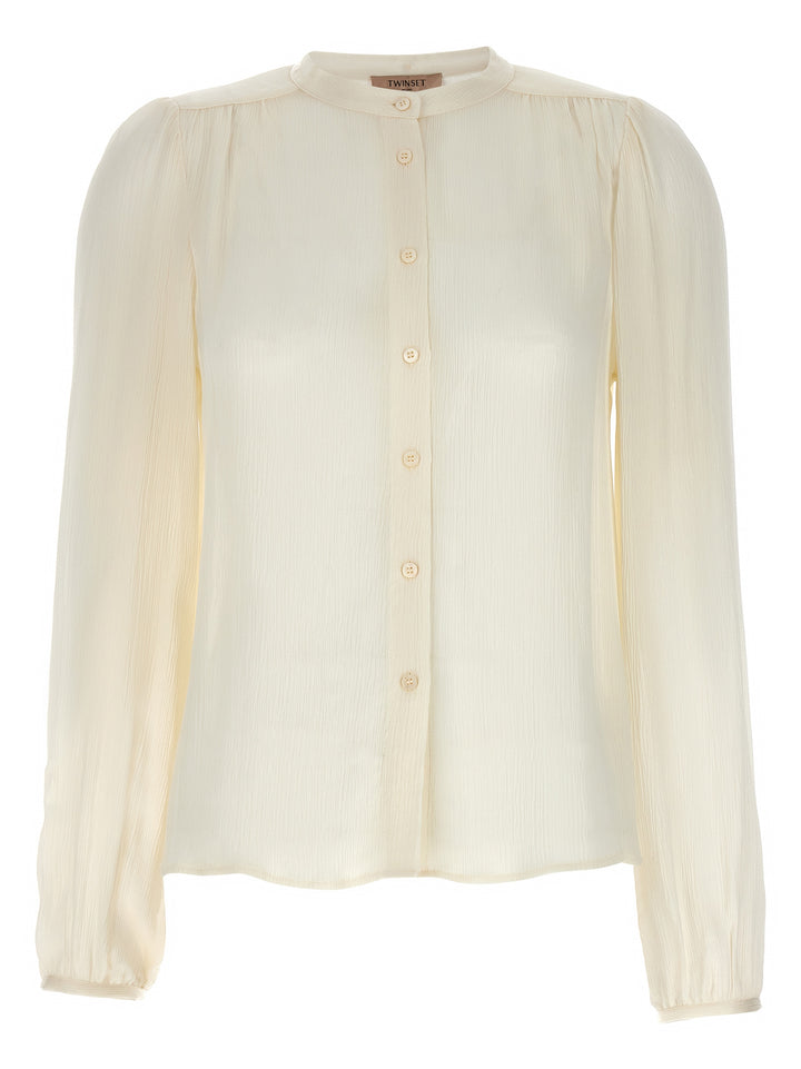 Feather Detail Shirt Shirt, Blouse White