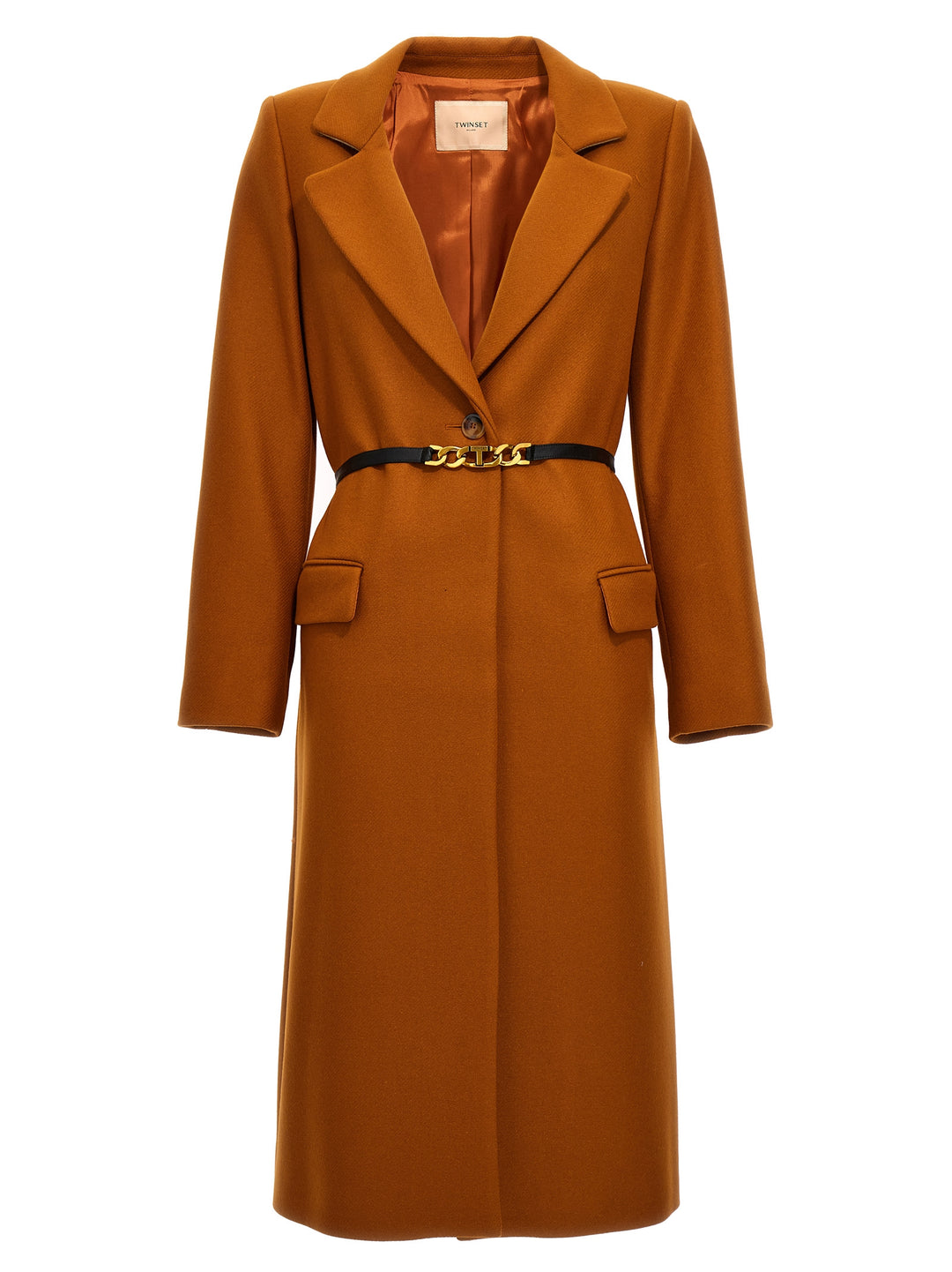 Long Single Breast Coat Coats, Trench Coats Orange