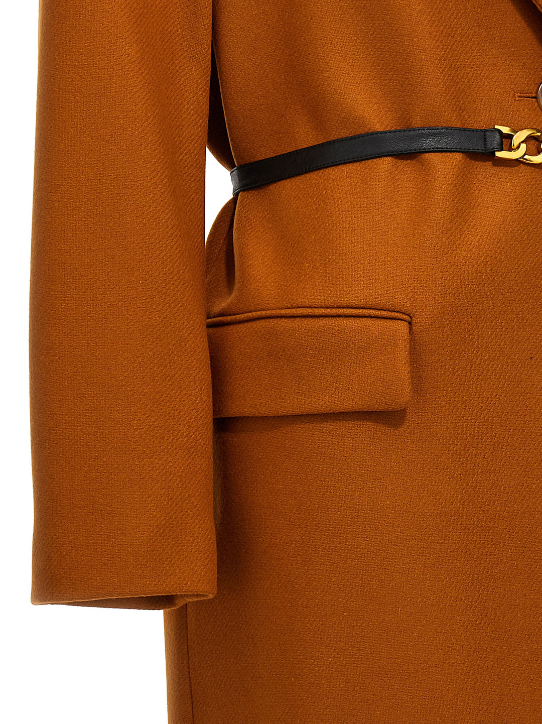 Long Single Breast Coat Coats, Trench Coats Orange