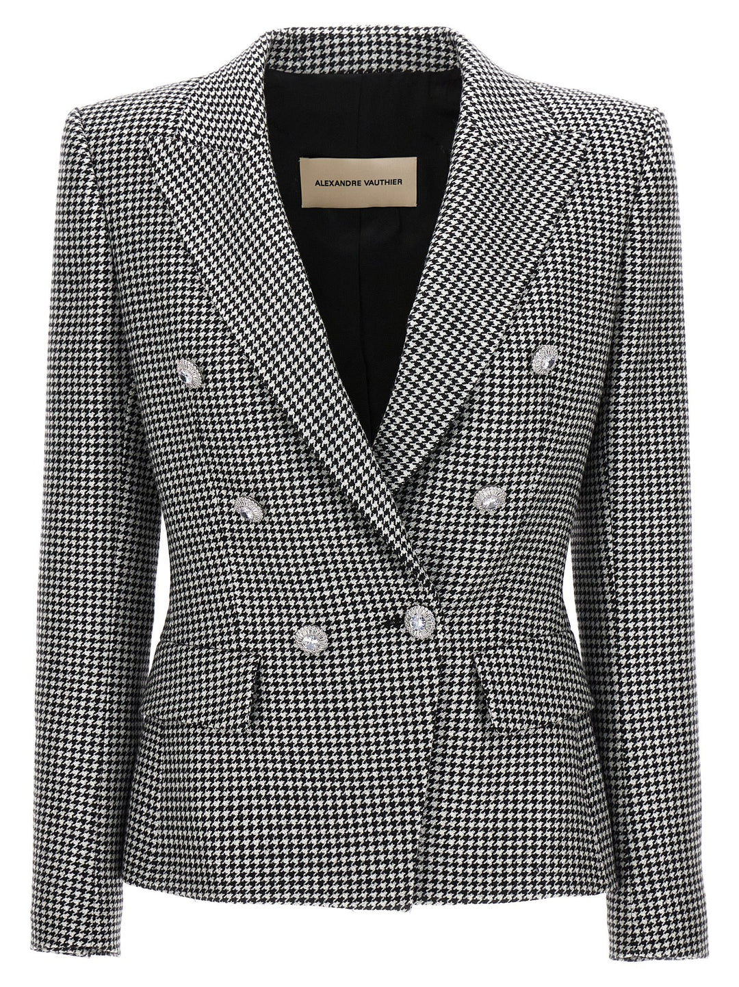 Double-Breasted Houndstooth Blazer Jackets Multicolor