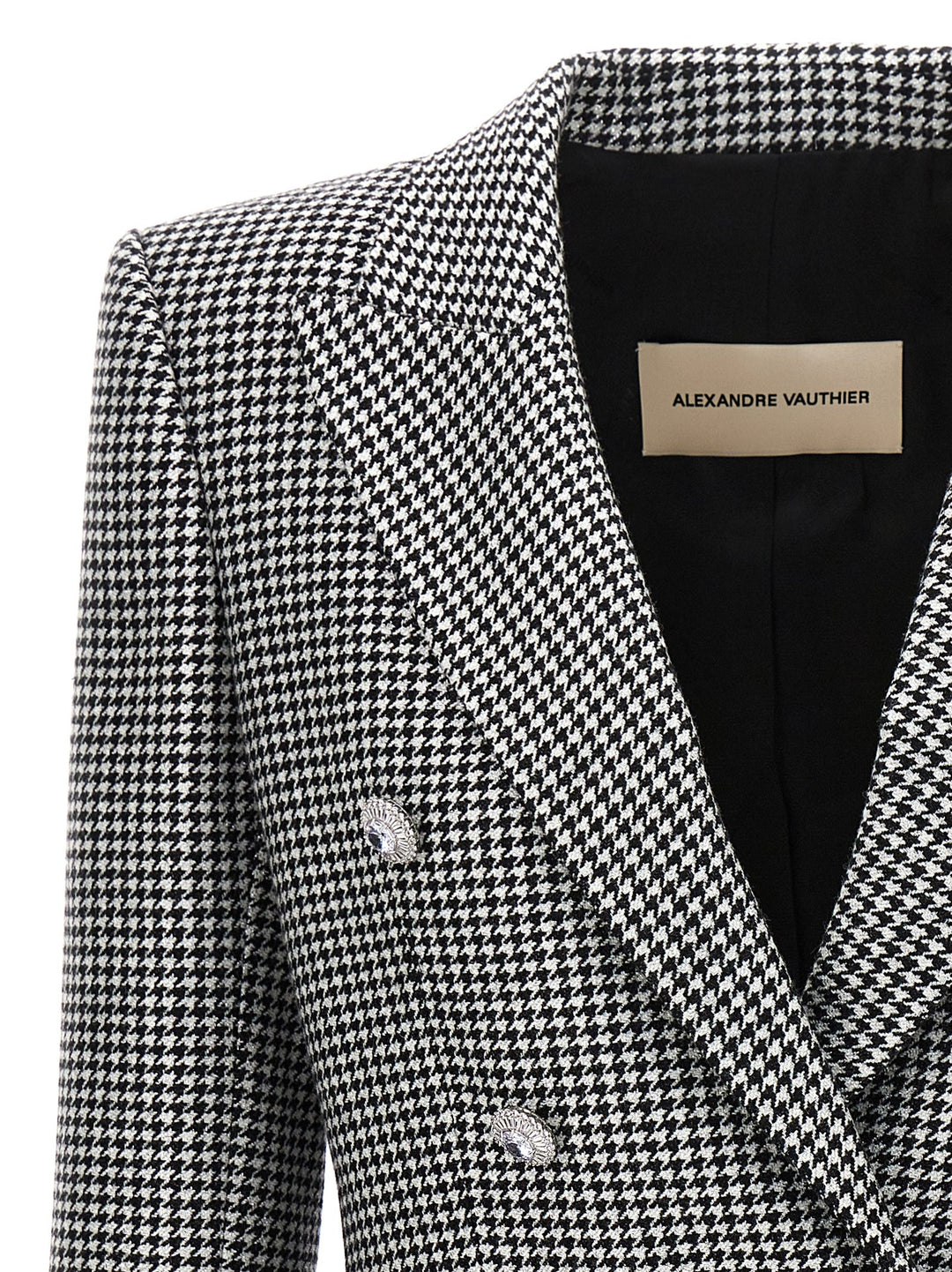 Double-Breasted Houndstooth Blazer Jackets Multicolor