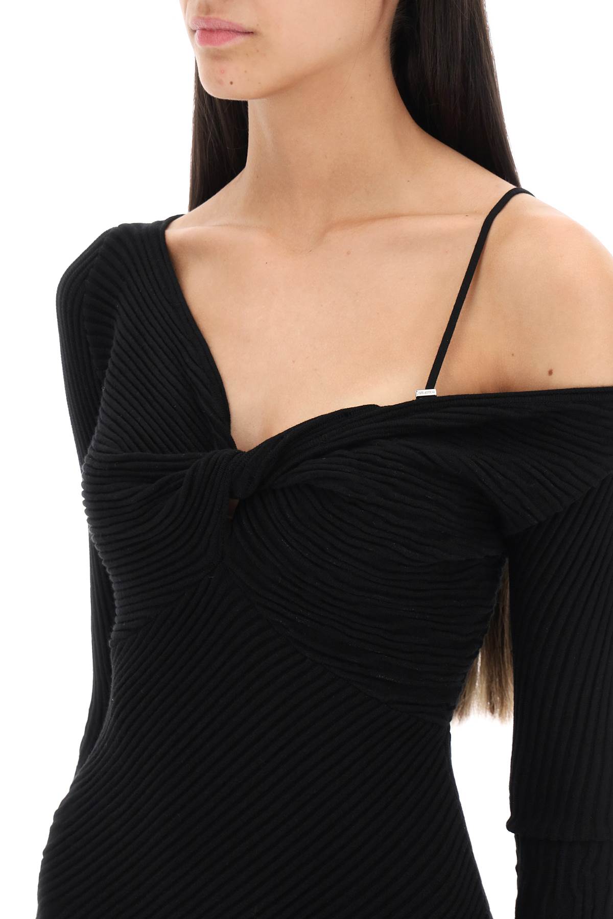 Shop Attico 'desai' Mini Dress In Texturized Knit