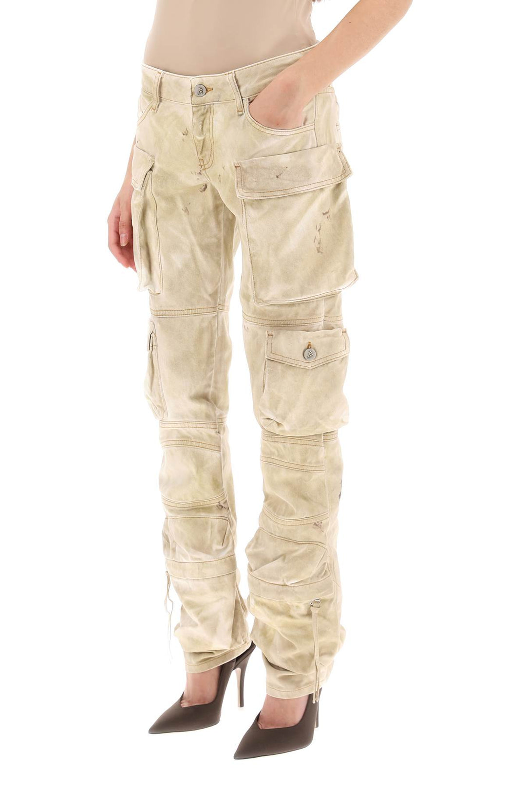 'Essie' Cargo Pants With Marble Effect - The Attico - Women