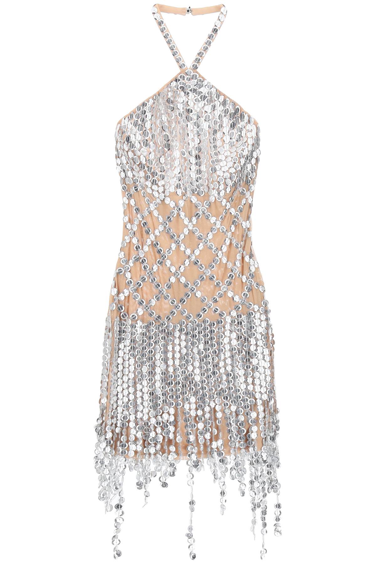 Shop Attico 'adriel' Mini Dress With Hexagonal Sequins
