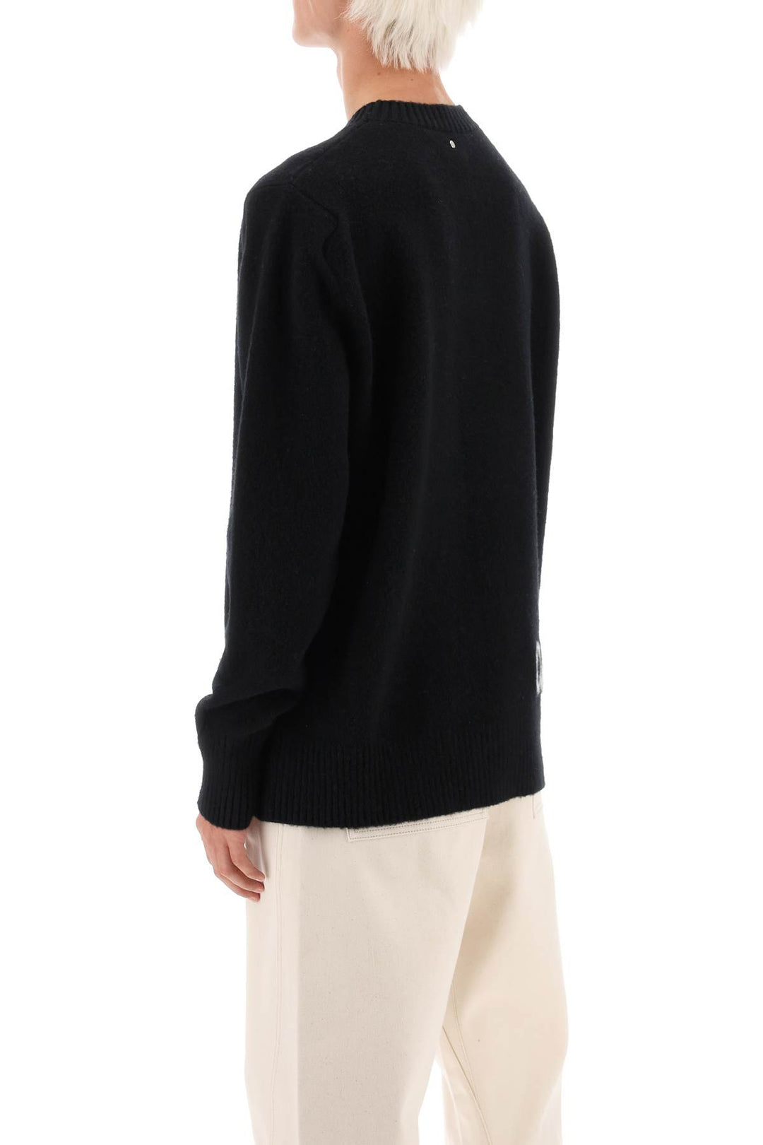 Wool Sweater With Jacquard Logo - Oamc - Men