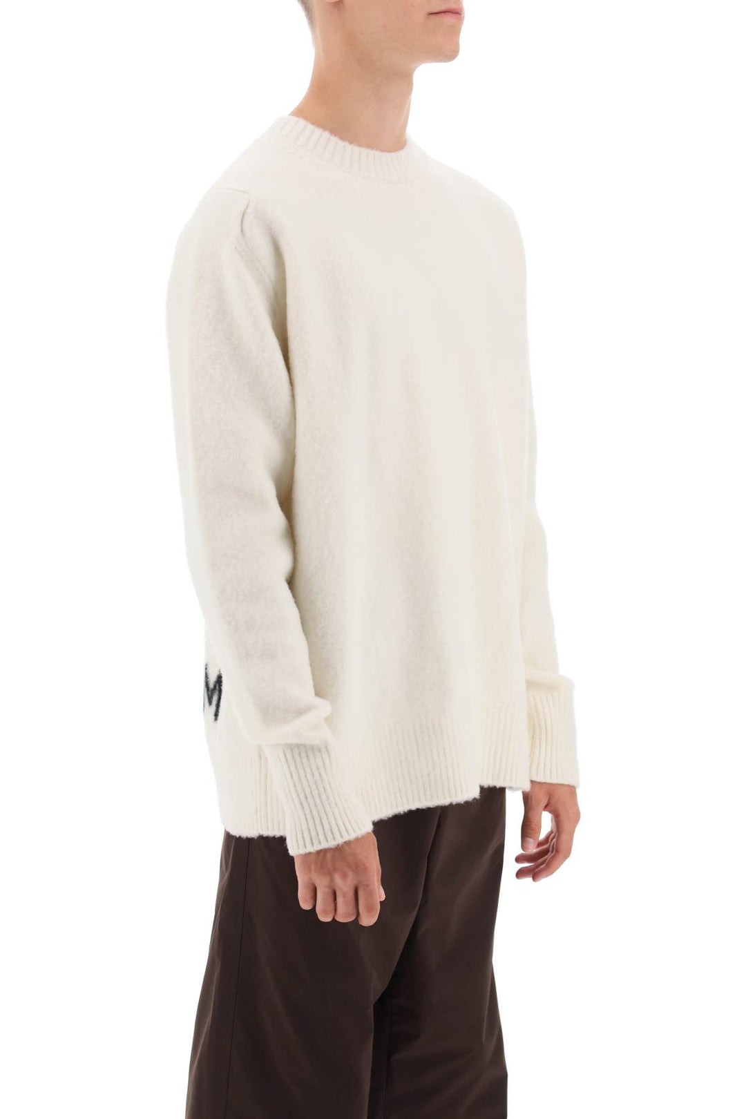 Wool Sweater With Jacquard Logo - Oamc - Men