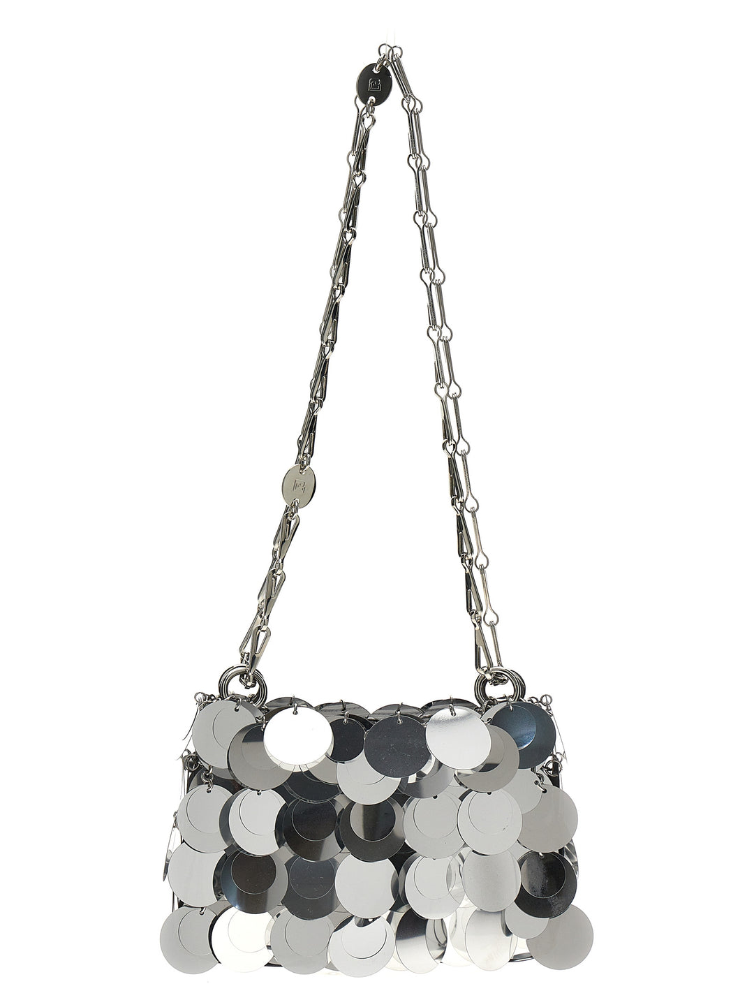 Sparkle Discs Nano Shoulder Bags Silver