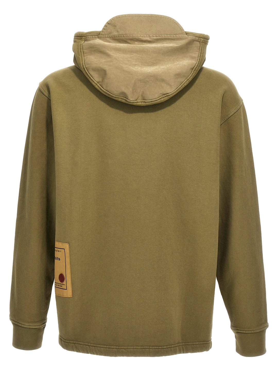 Nylon Insert Hoodie Sweatshirt Green