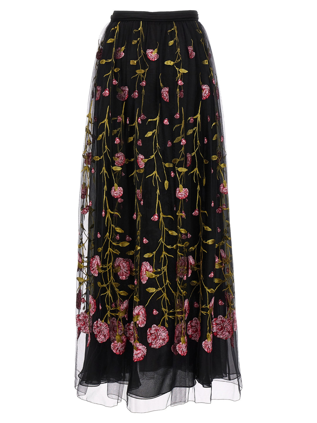 Floral Embroidery Skirt Skirts Black