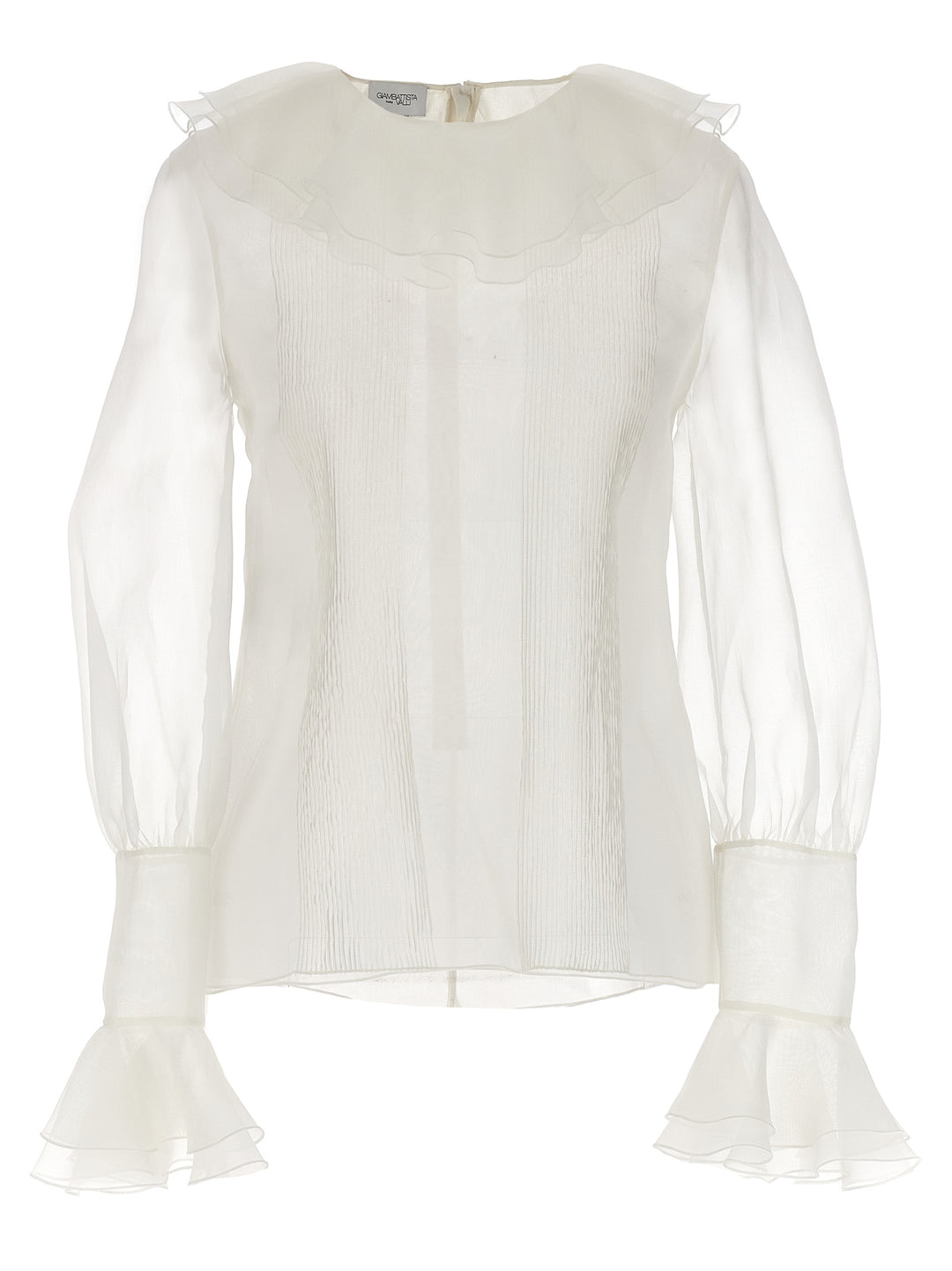 Ruffle Collar Shirt Shirt, Blouse Beige