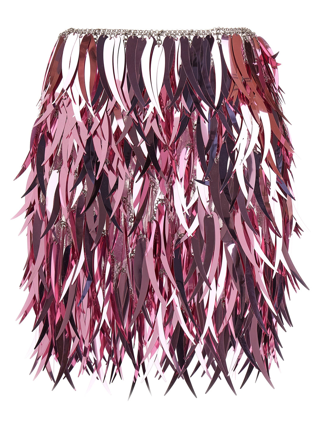 Metallic Feather Skirt Skirts Pink