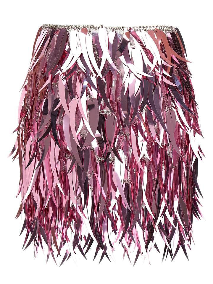 Metallic Feather Skirt Skirts Pink