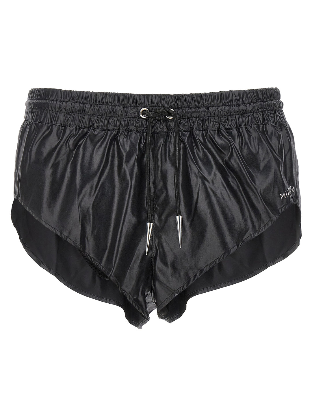 Shiny Effect Fabric Swimsuit Shorts Bermuda, Short Black