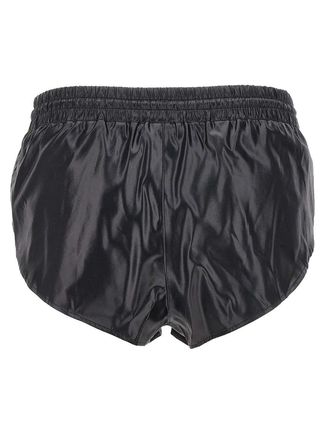 Shiny Effect Fabric Swimsuit Shorts Bermuda, Short Black