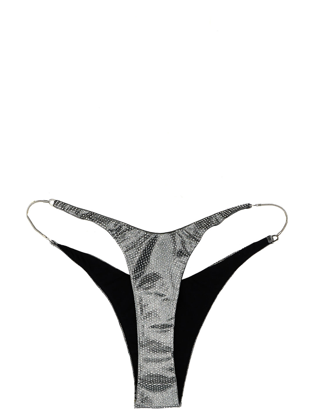 Rhinestone Bikini Briefs Beachwear Gray