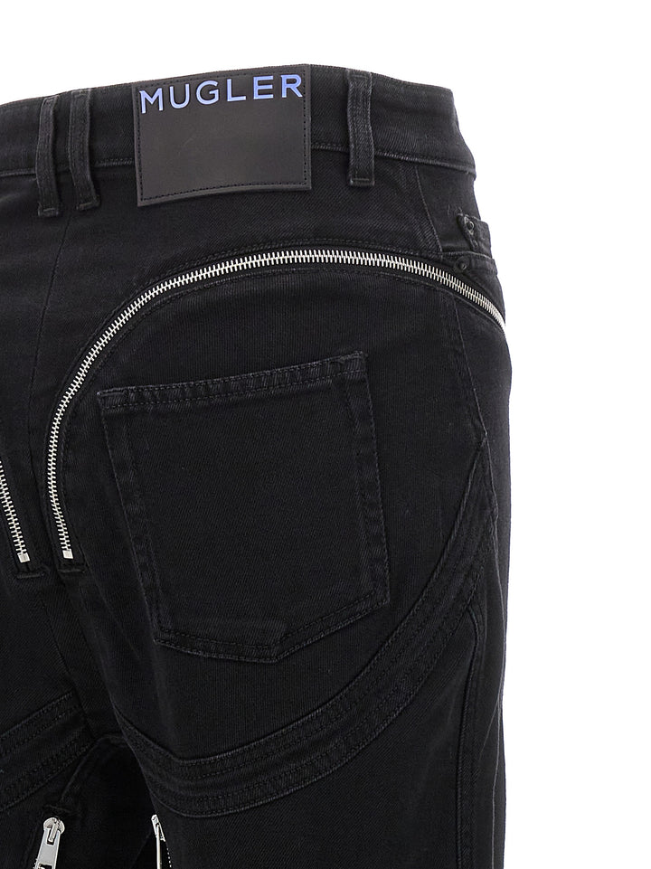 Zipped Spiral Jeans Black