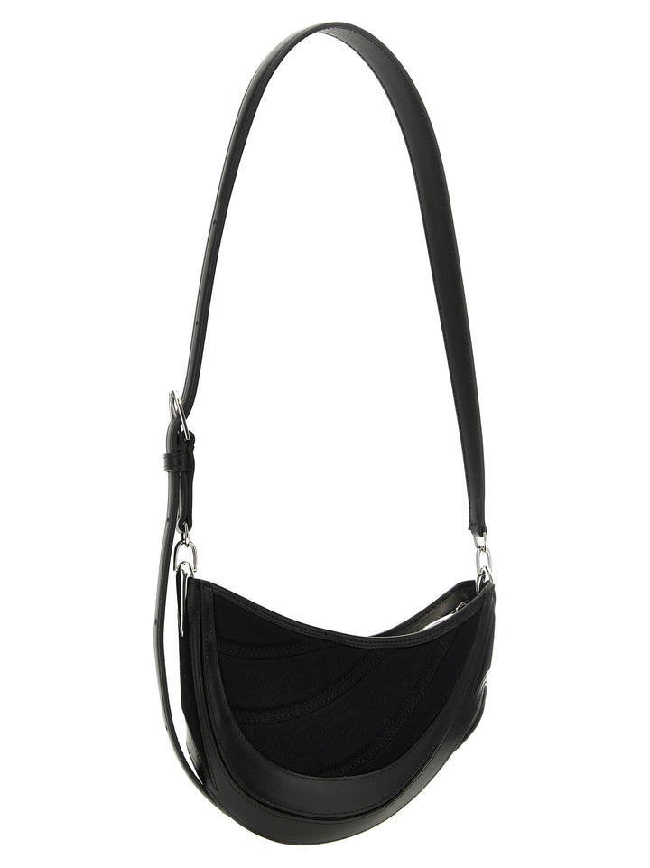 Small Denim Spiral Curve 01 Shoulder Bags Black