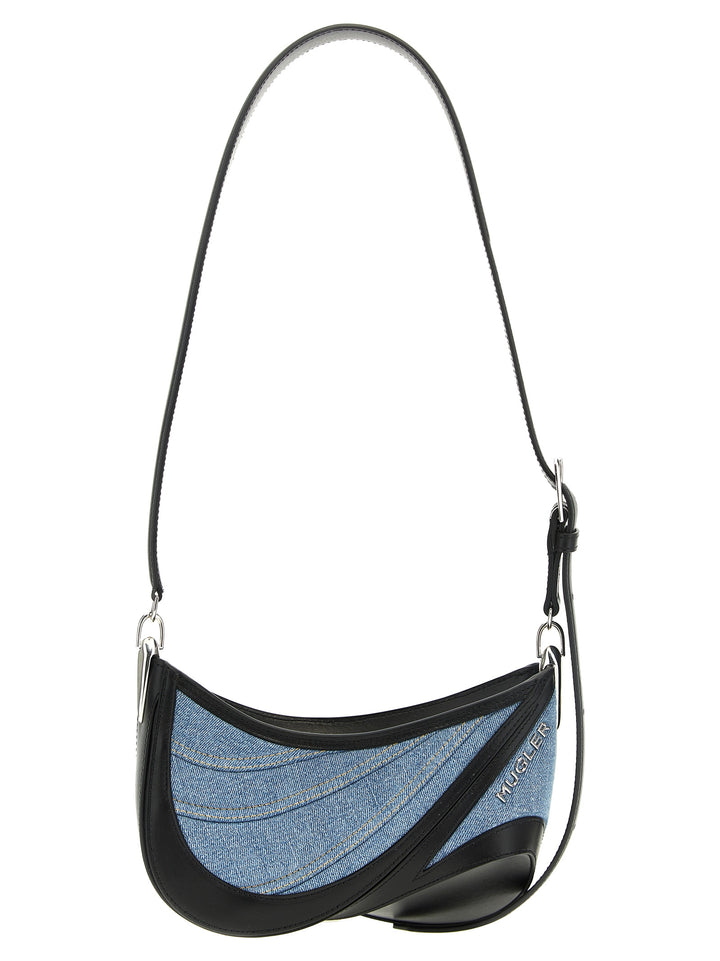 Small Denim Spiral Curve 01 Shoulder Bags Multicolor