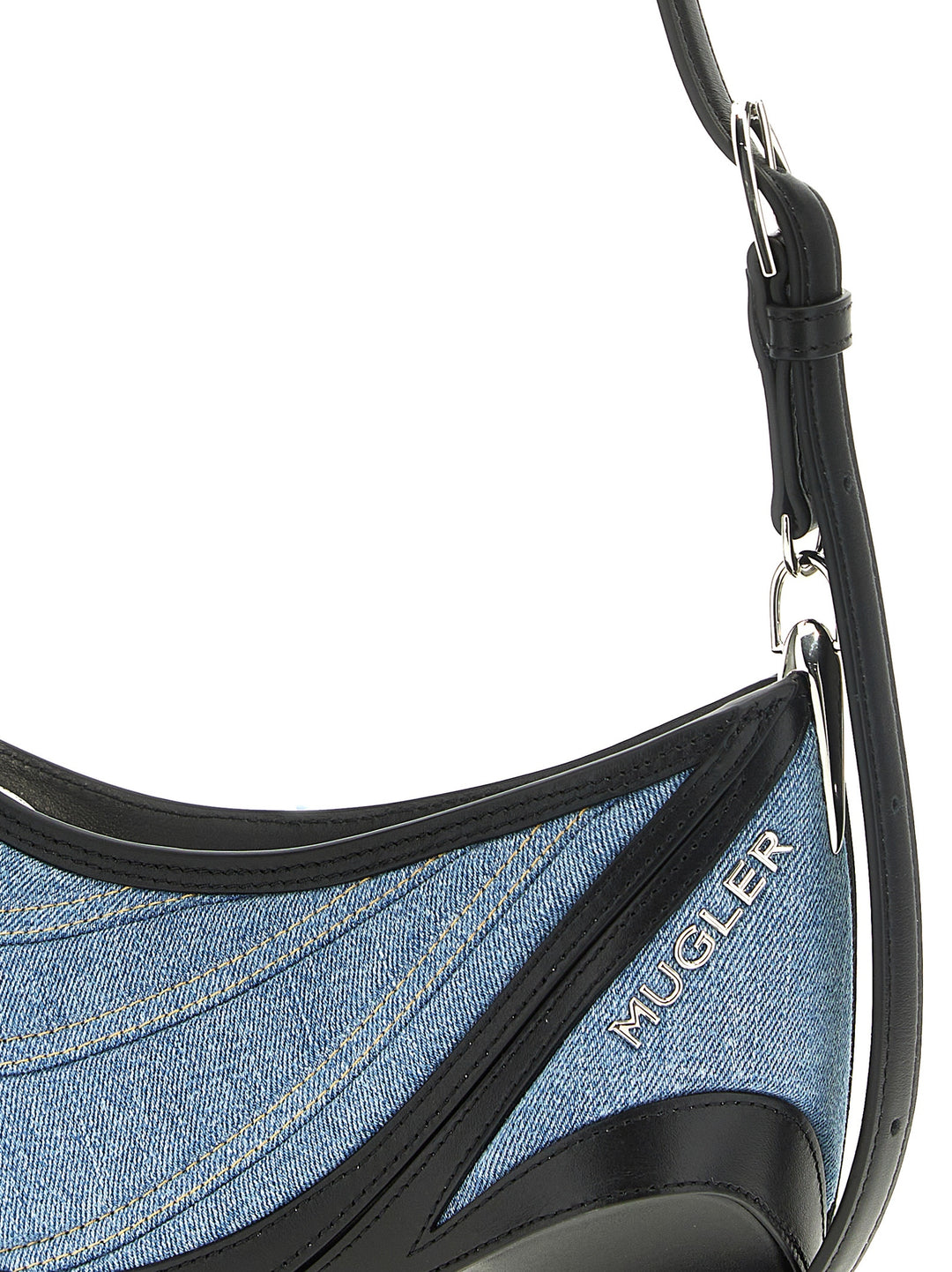 Small Denim Spiral Curve 01 Shoulder Bags Multicolor