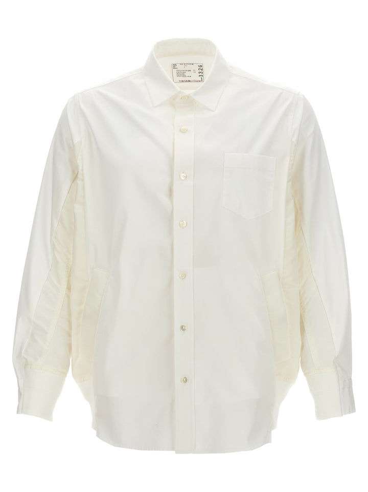 Nylon Insert Shirt Shirt, Blouse White