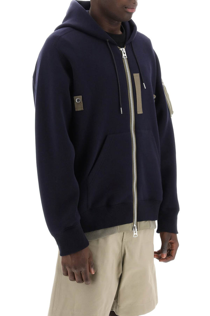 Full Zip Hoodie With Contrast Trims - Sacai - Men