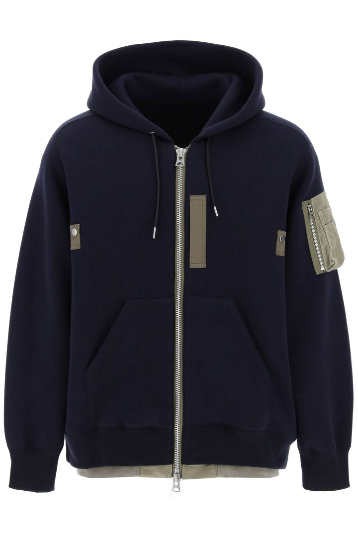 Full Zip Hoodie With Contrast Trims - Sacai - Men