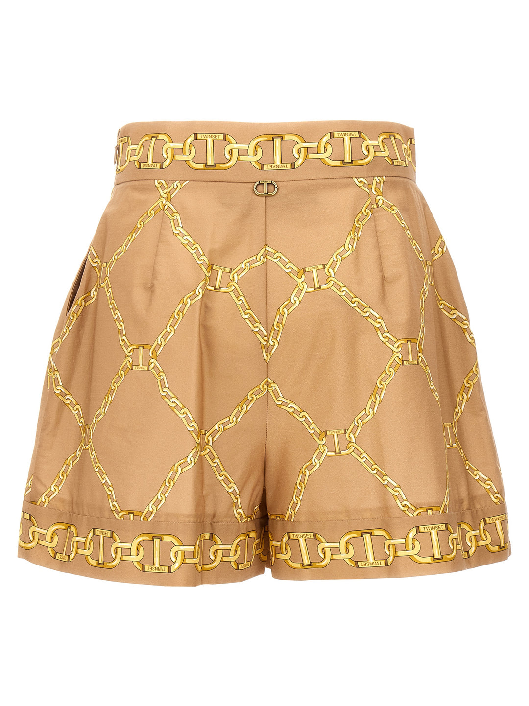 Printed Poplin Shorts Bermuda, Short Beige