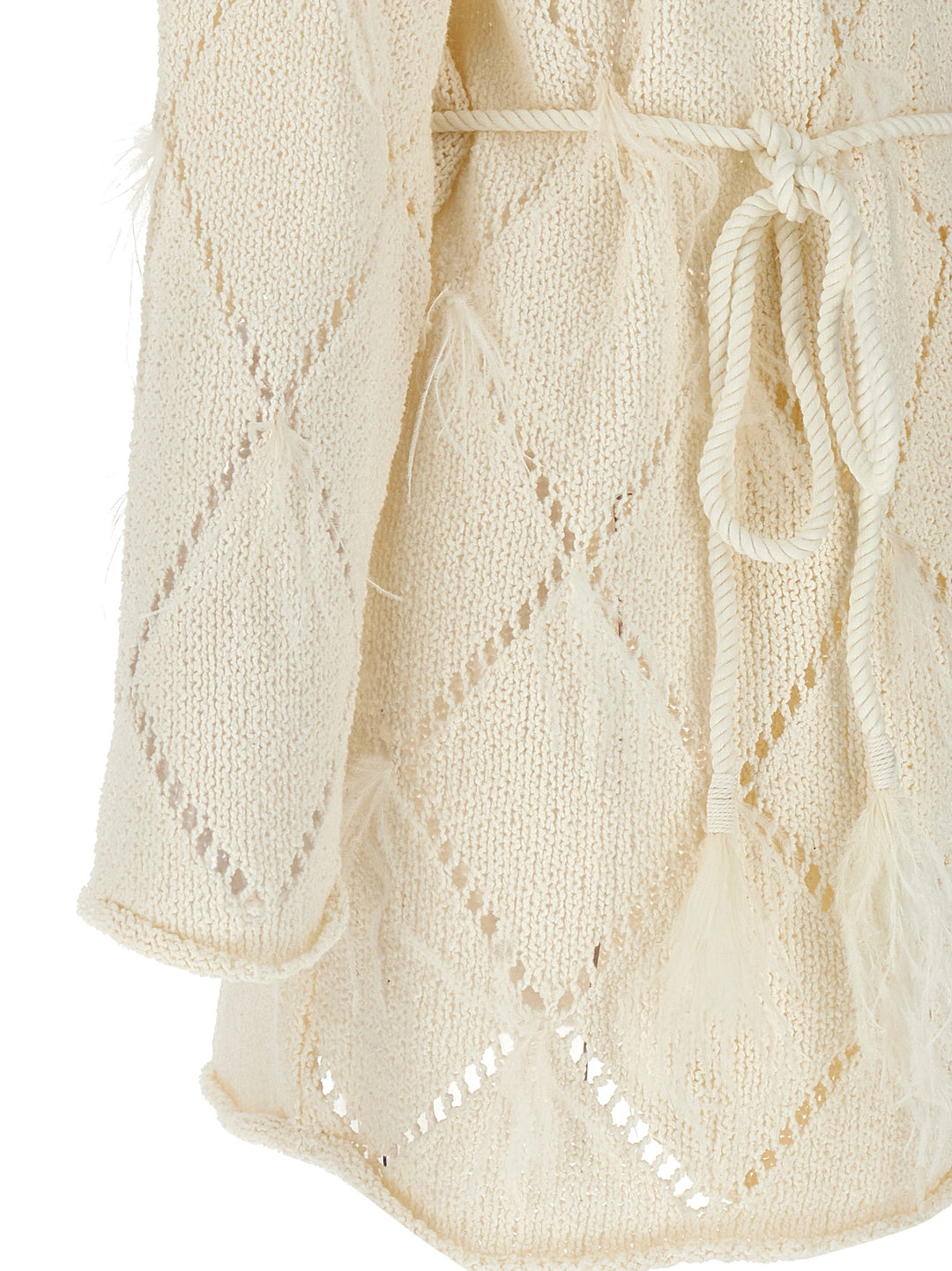 Feather Cardigan Sweater, Cardigans White