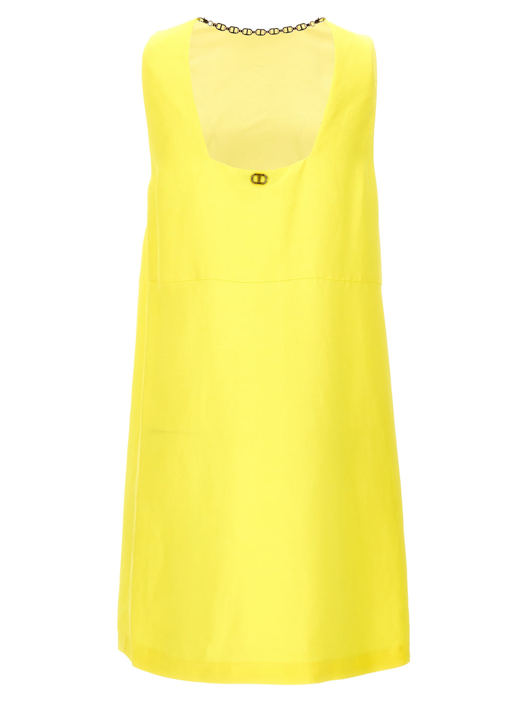 Satin Dress With Chain Detail Dresses Yellow