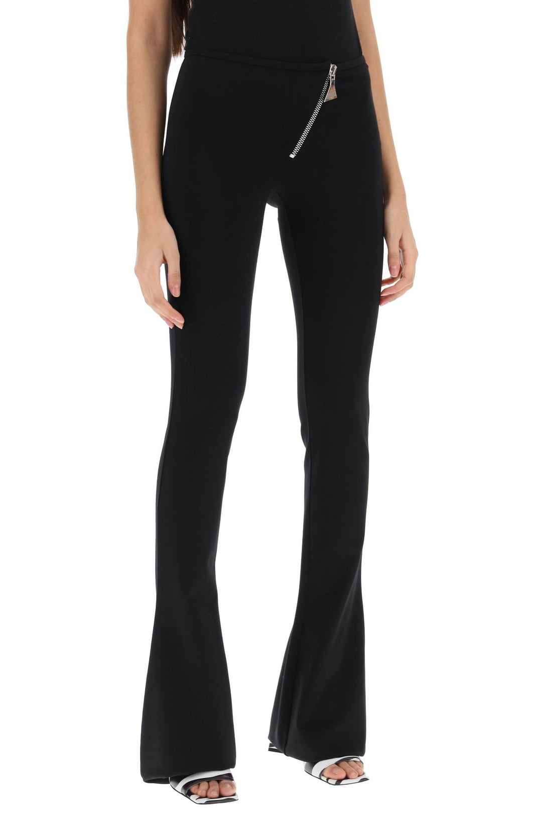 Bootcut Pants With Slanted Zipper - The Attico - Women