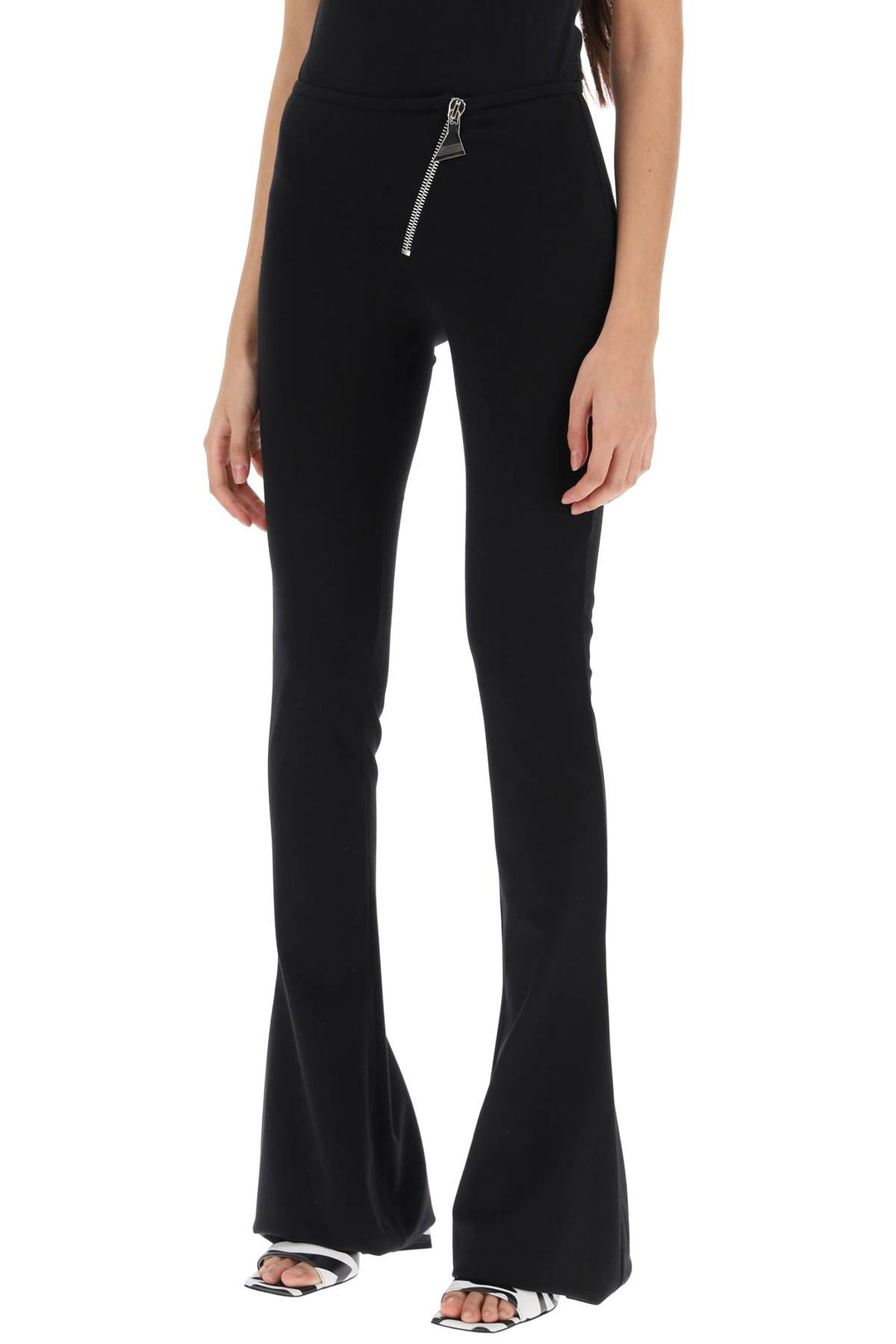 Bootcut Pants With Slanted Zipper - The Attico - Women