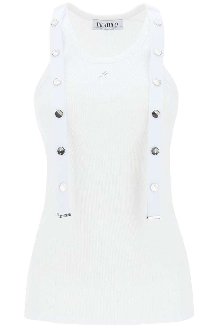 Tank Top With Strings And Snaps - The Attico - Women