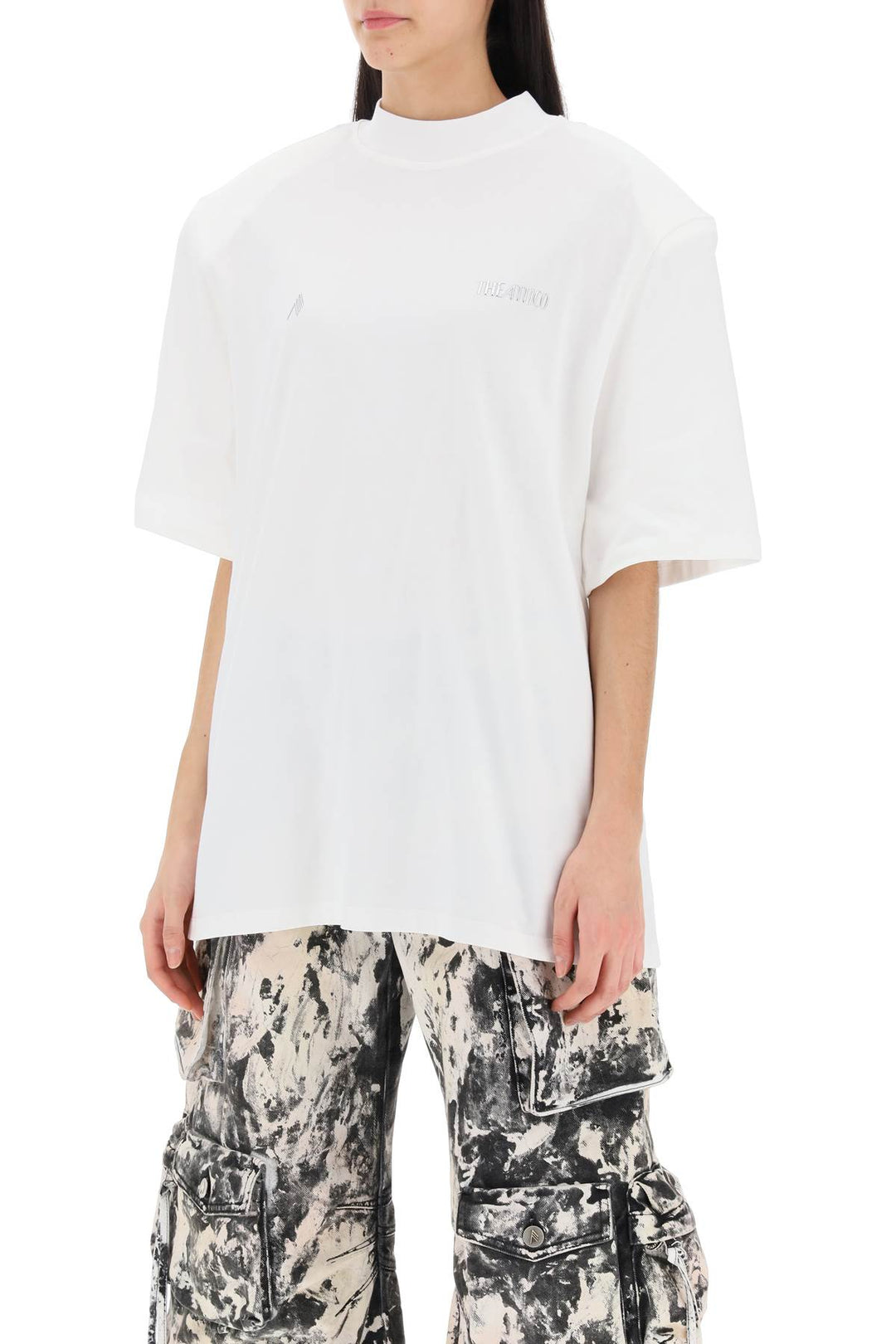 Kilie Oversized T Shirt With Padded Shoulders - The Attico - Women