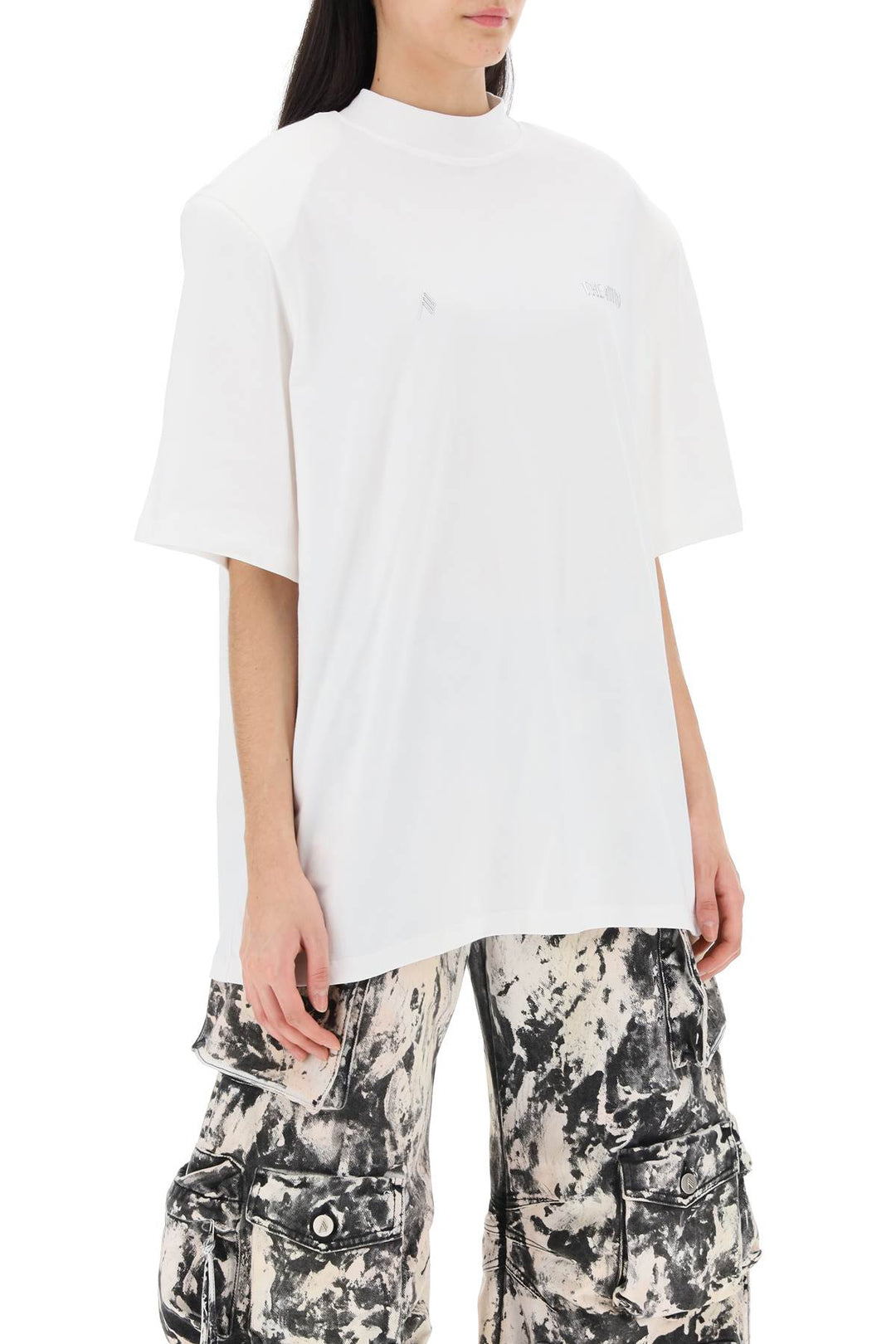 Kilie Oversized T Shirt With Padded Shoulders - The Attico - Women