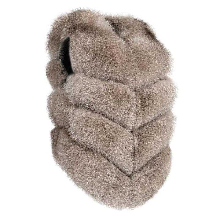 Ami Kaki Fox Fur Vest