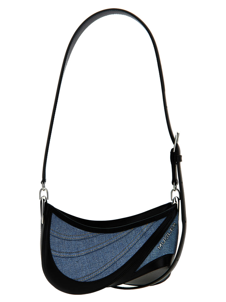 Small Denim Spiral Curve 01 Shoulder Bags Multicolor