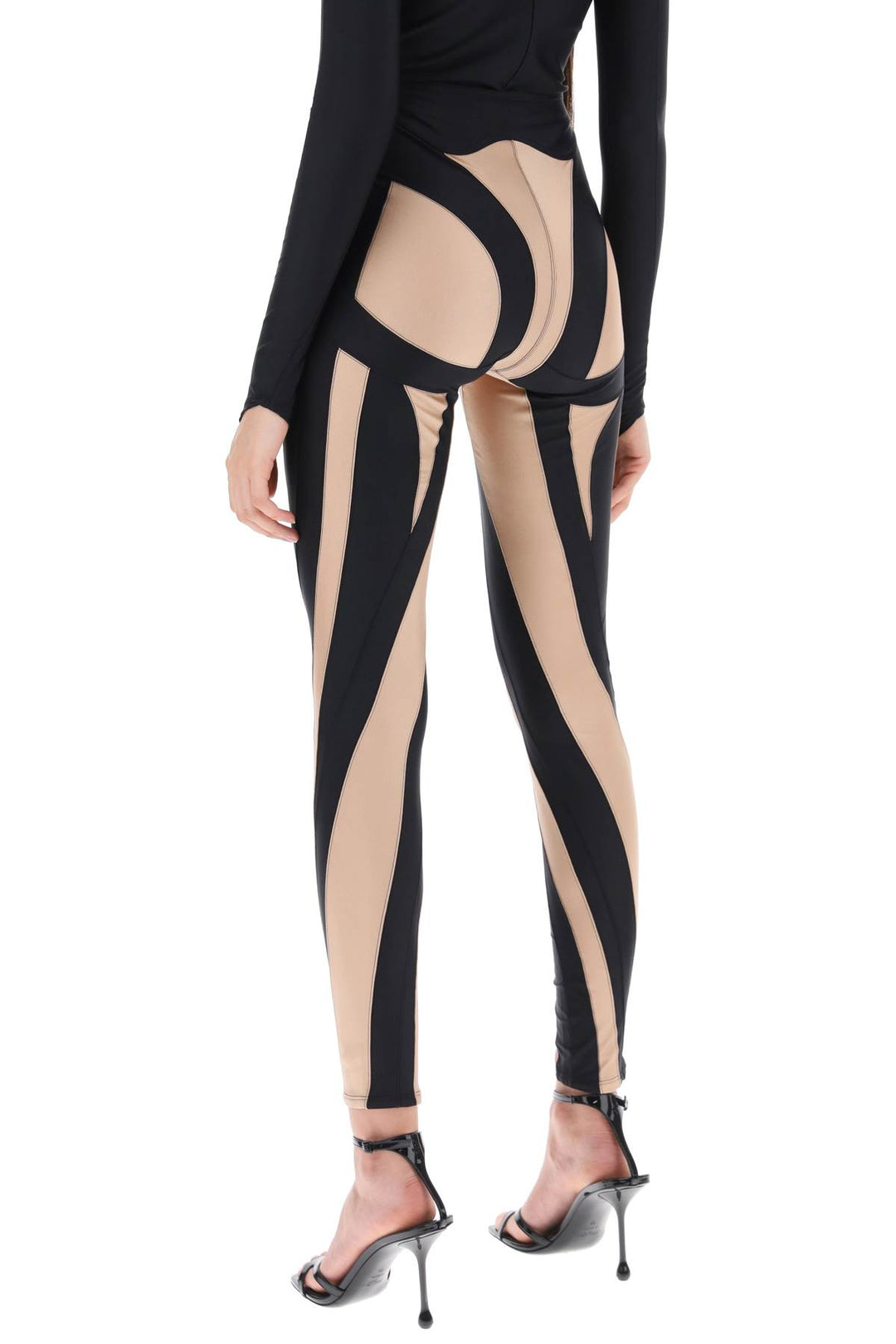 Two Tone Spiral Leggings - Mugler - Women