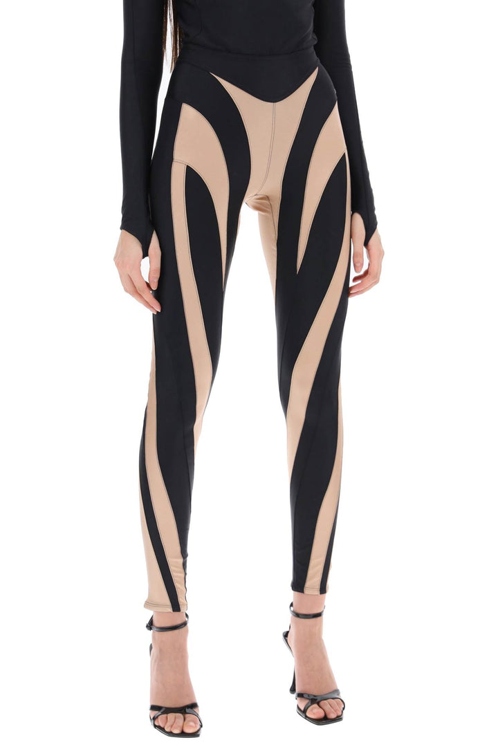 Two Tone Spiral Leggings - Mugler - Women