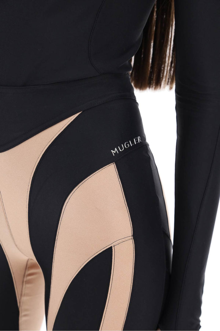 Two Tone Spiral Leggings - Mugler - Women