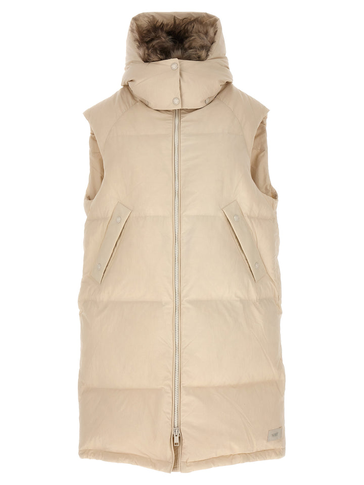 Long Pile Insert Vest Gilet White