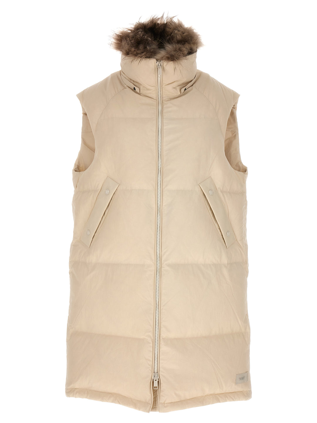 Long Pile Insert Vest Gilet White