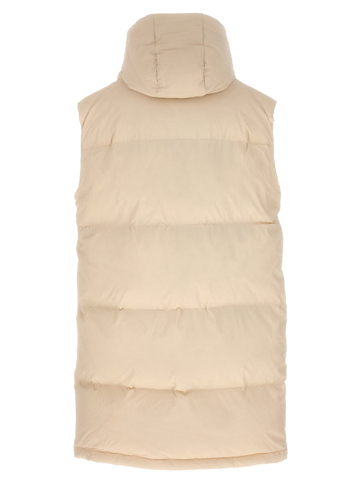 Long Pile Insert Vest Gilet White