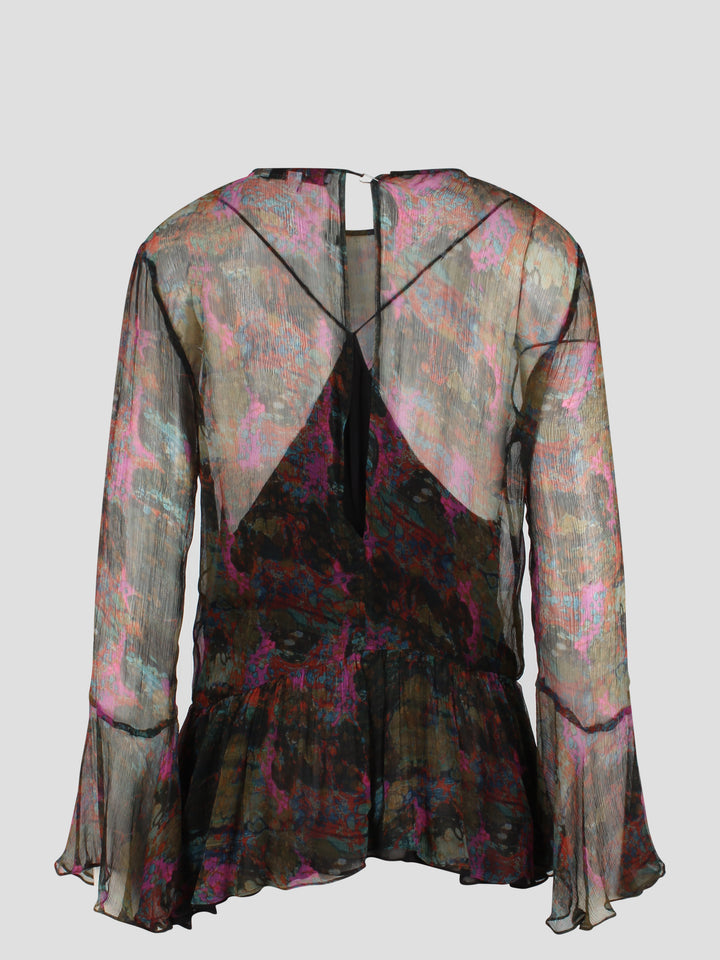 Multicolour silk blouse