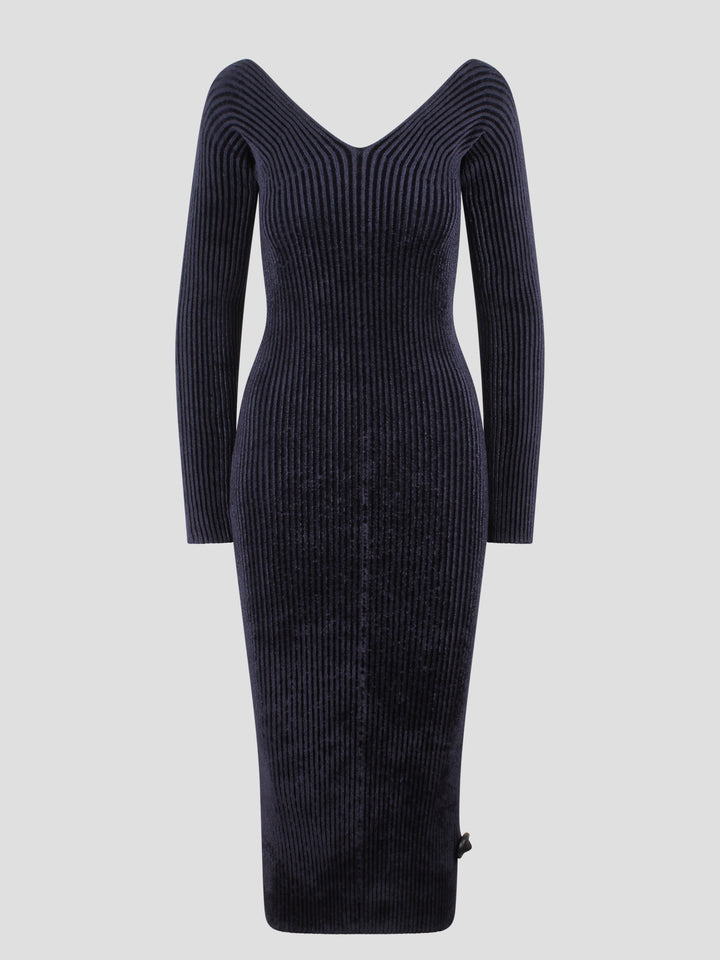 Ribbed chenille dress